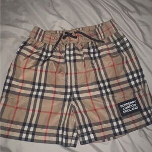 Burberry Kids Beige Plaid Shorts